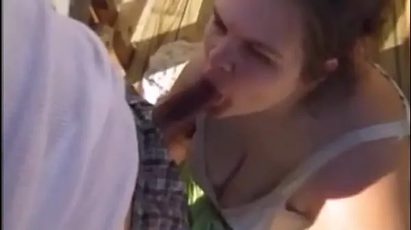 Watch Wife Deepthroat Husband Dick Outside In Public & Swallow Cum total Videos
