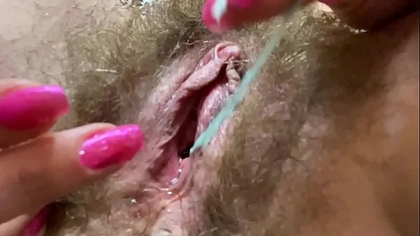 Watch i came twice during my p. ! close up hairy pussy big clit t. dripping wet orgasm total Videos