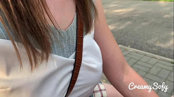 Watch Surprise from my naughty girlfriend - mini skirt and daring public blowjob - CreamySofy total Videos