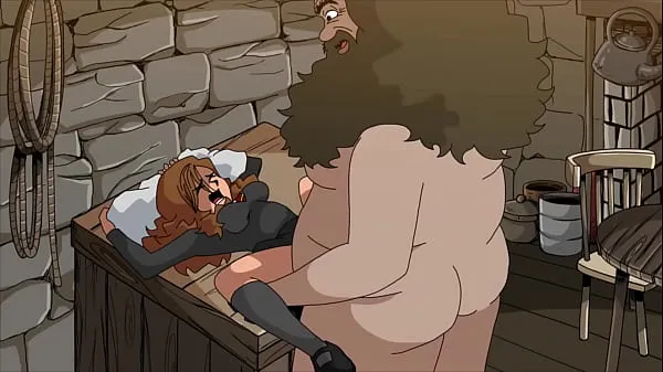 Watch Fat man destroys teen pussy (Hagrid and Hermione total Videos