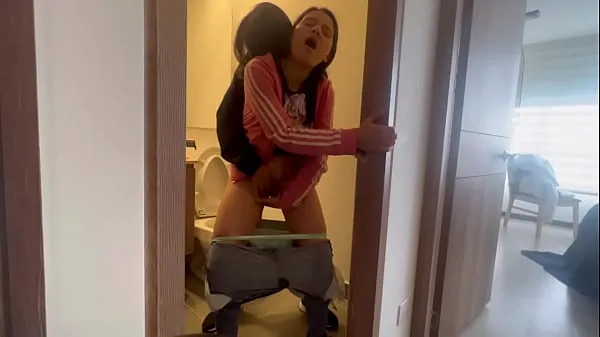 Watch My friend leaves me alone at the hot aunt's house and we fuck in the bathroom total Videos