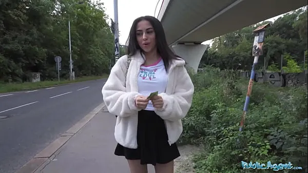 Tonton Public Agent - Pretty British Brunette Teen Sucks and Fucks big cock outside after nearly getting run over by a runaway Fake Taxi total Video