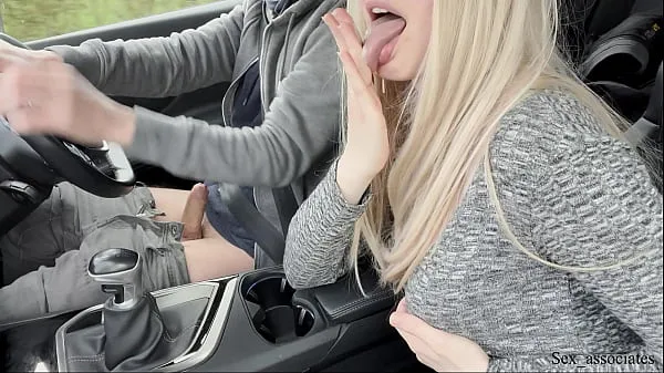Watch Amazing handjob while driving!! Huge load. Cum eating. Cum play total Videos