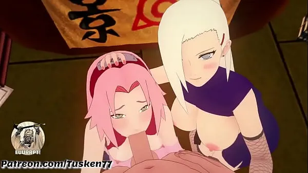 Se totalt NARUTO 3D HENTAI: Kunoichi Sluts Ino & Sakura thanking their hero Naruto videoer
