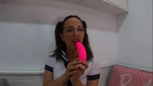 Se totalt Cosplay student girl with glasses pigtail and dildo -CLAUDIA BAVEL videoer